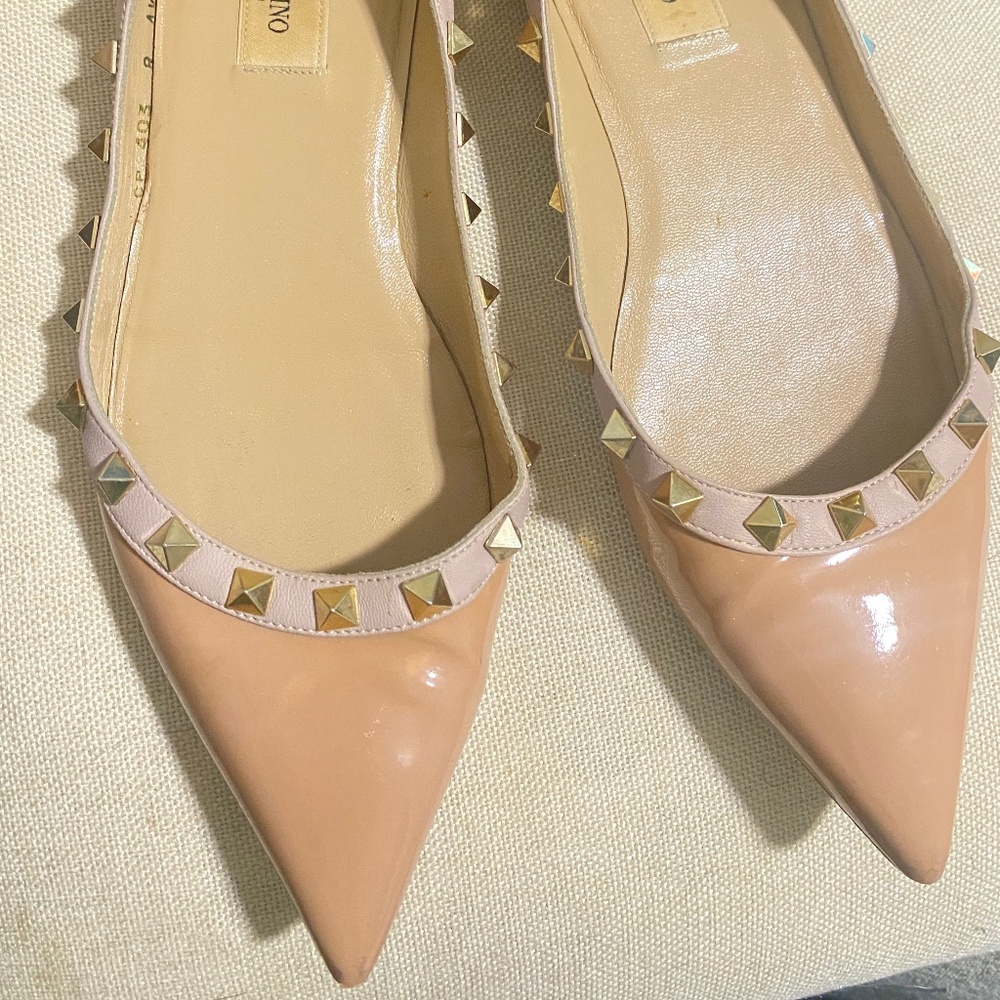 Valentino Patent Rockstud Ballet shoes